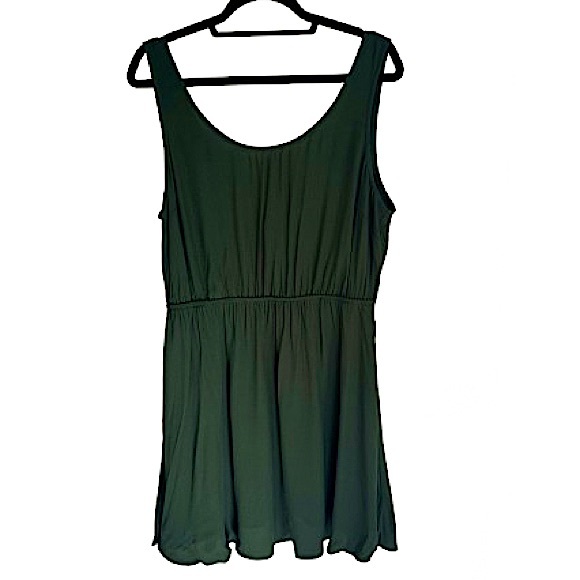 Forever 21 Dresses & Skirts - DARK OLIVE GREEN OPEN TIE BACK SLEEVELESS SUMMER DRESS  SIZE XL